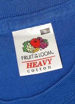 💥1+1=3 синя футболка зі смурфиком fruit of the loom, розмір 44 — 466 фото