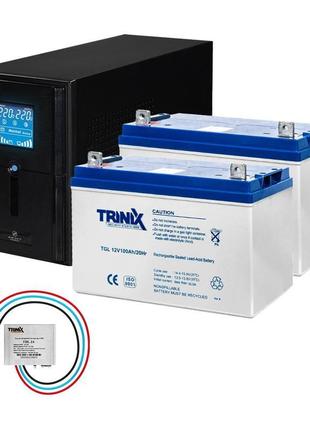 Комплект резервного живлення: kraft psw1000va/800w(lcd)24v ups...