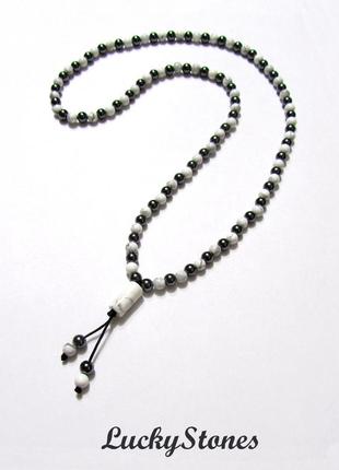 Мужское ожерелье из калонга и гематита.1 фото