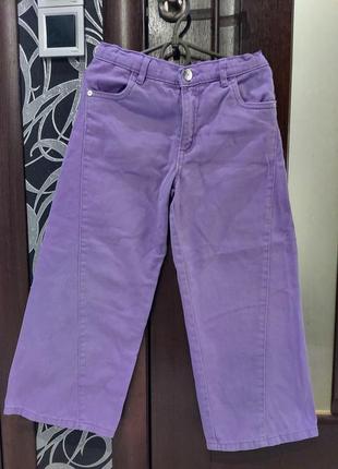 Широкий джинсы палаццо лавандового цвета от reserved 5-6 лет7 фото