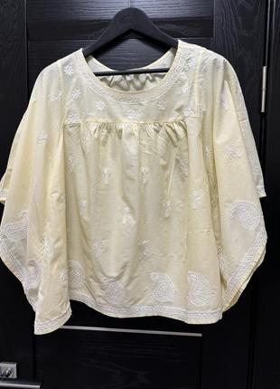 Легкая летняя блуза с вышивкой оверсайз, батал, кофточка2 фото