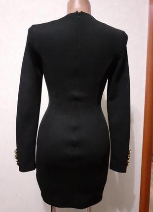 🖤идеальное фактурное чёрное платье в стиле balmain🖤,4 фото