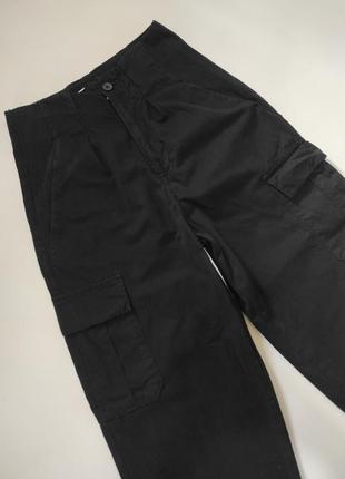 Трендовые карго штаны широкие брюки палацо палаццо высокая талия с карманами4 фото