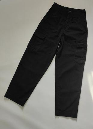 Трендовые карго штаны широкие брюки палацо палаццо высокая талия с карманами3 фото