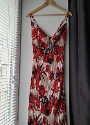 Плиссированное платье макси в цветочный принт 🥰7 фото