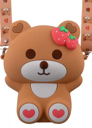 Сумка дитяча на плече uncle bear strawberry 16*19*6см коричневий