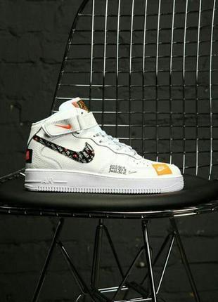 Nike air force 1 mid 'just do it' white/black4 фото