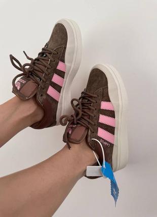 Adidas campus x bad bunny  brown/ pink6 фото