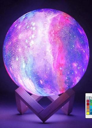 Настільний нічник на акумуляторі 3d космос moon-light lamp