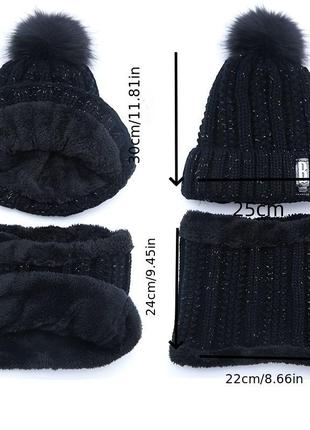 Теплый зимний комплект шапка и снуд2 фото