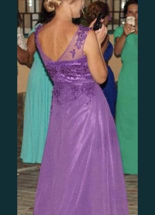 Фиолетовое вечернее платье, платье на выпускной, платье свидетельницы4 фото