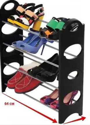 Полиця для взуття shoe rack (4 полиці, 12 пар) (25"wх7,9"dх25"h)2 фото
