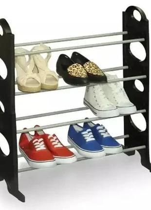 Полиця для взуття shoe rack (4 полиці, 12 пар) (25"wх7,9"dх25"h)3 фото