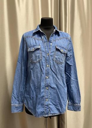 Сорочка жіноча джинсова 40/  l синя