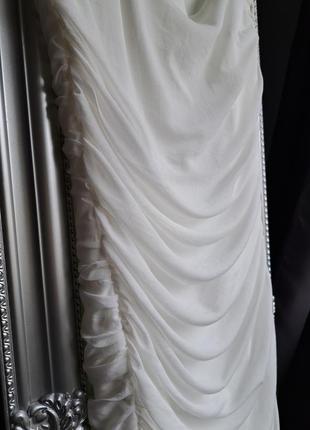 Мини-платье с драпировкой и вырезом над грудью🌸6 фото