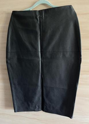 Кожаная юбка карандаш бренда river island размер 14(xl)2 фото