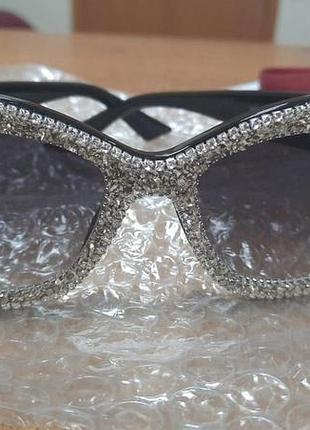 Очки нарядные на вечеринку можно и как солнцезащитные серебристые блестят гламурные