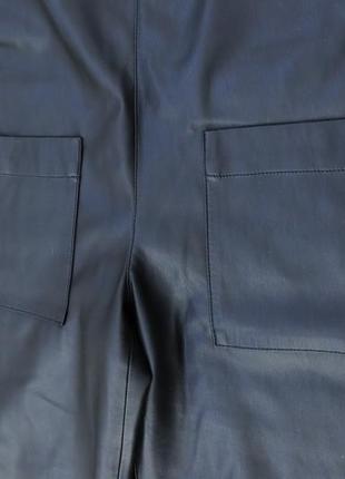 Zara чорний комбінезон зі штучної шкіри з кишенями5 фото