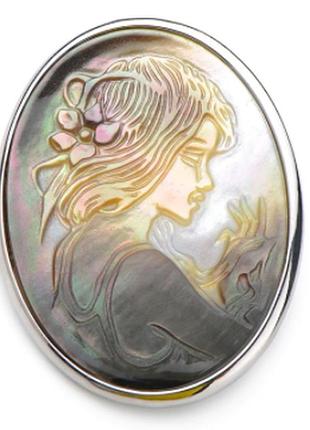 Брошь брошка кулон подвеска из ракушки эксклюзив девушка типа камелия