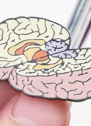 Медицинская брошь брошка пин значок металл мозги мозг