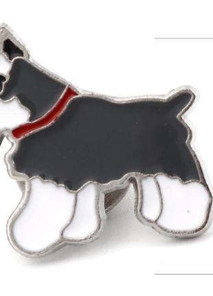 Брошь брошка значок пин собака цвергшнауцер терьер шнауцер ризеншнауцер