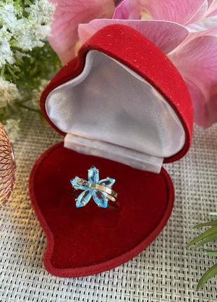 Срібне кільце з золотими пластинами