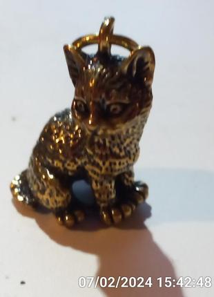 Мини фигурка статуэтка кот кошка латунная металл латунь котенок