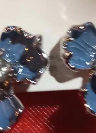 Гарні сині квіти кліпси (без проколювання) сережки сережки пр-во корея
