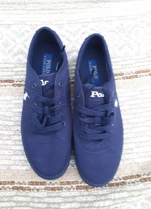 Синие парусиновые кроссовки/polo ralph lauren sayer/usa/оригинал/р.40(26см)/ новые3 фото