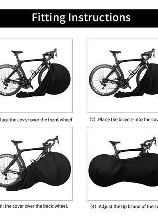 Защитный черный чехол для велосипеда mtb дорожный чехол для велосипеда чехол для колес размер m 24-26 "6 фото