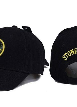Кепка stone island черная, брендовая качественная бейсболка stone island5 фото