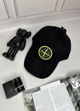 Кепка stone island черная, брендовая качественная бейсболка stone island7 фото