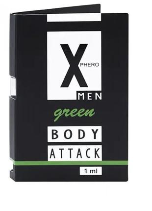 Духи з феромонами для чоловіків x phero men green body attack,...