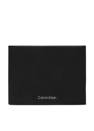 Кошелек calvin klein must trifold black pique черный мужской