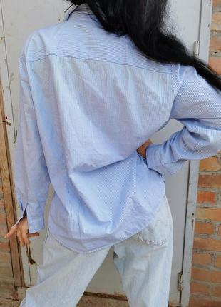 Рубашка батал большого размера коттон хлопок в полоску с вышивкой janet & joyce4 фото