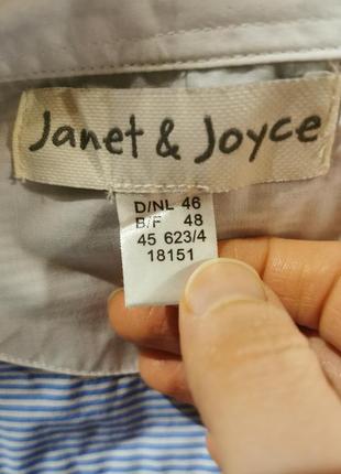 Рубашка батал большого размера коттон хлопок в полоску с вышивкой janet & joyce5 фото