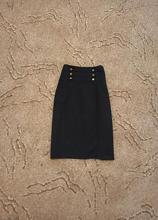Юбка черная строгая миди