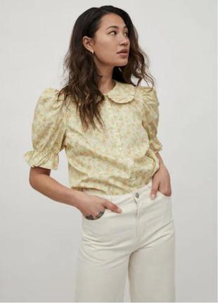 Стильная коттоновая блуза с воротничком1 фото