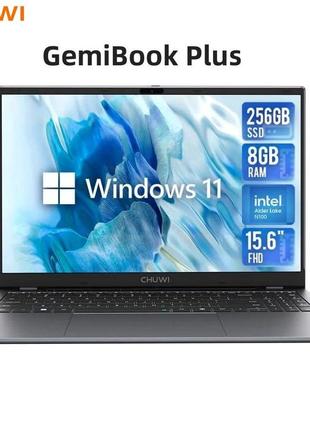 Бу ноутбук chuwi gemibook plus intel n100 lpddr5 8g 256g 15,6 дюйма ips fhd 1920х1080 wi-fi 6 windows 11 en/ua