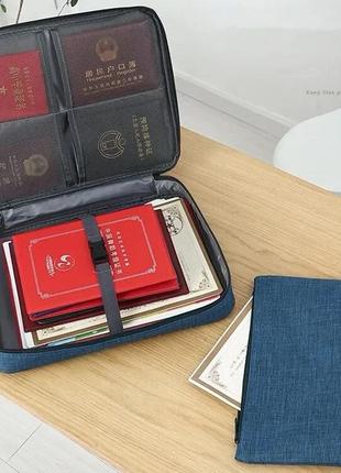 Сумка-органайзер для хранения документов 2в1 синя 35*26*10 см
