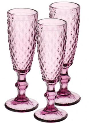 Келихи для шампанського аргайл бордо s&t; 9446 (6 шт., 180 мл)