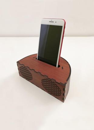 Подставка для смартфона переносная док станция деревянный звуковой держатель беспроводная колонка док-станция