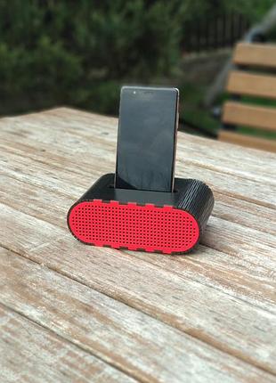 Черно-красный держатель для смартфона динамик из сплошного дерева без электричества док-станция для телефона