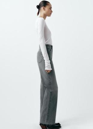 Джинси zara/trf high-rise wide-leg jeans/6045/0224 фото