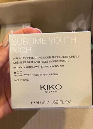 Ночной крем для лица kiko milano sublime youth night 50 мл оригинал3 фото
