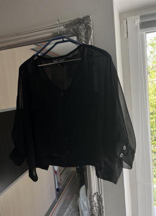 Рубашка черная, рубашка прозрачная