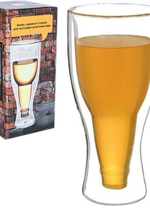 Келих для пива з подвійною стінкою s&t beer 350 мл