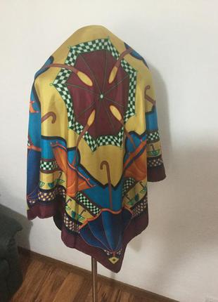 💯 шёлк яркий винтажный шелковый платок фирменный из шёлка супер качество!!!