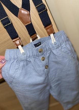 Шикарные, качественные брюки на мальчика kiabi 12 мес с затяжками3 фото