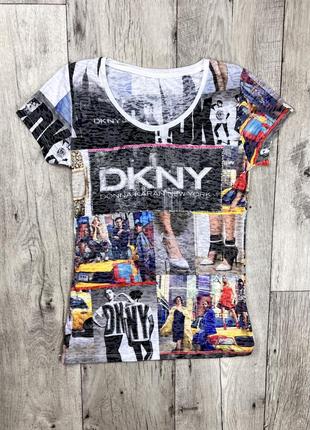 Dkny new york футболка xs размер женская с принтом оригинал